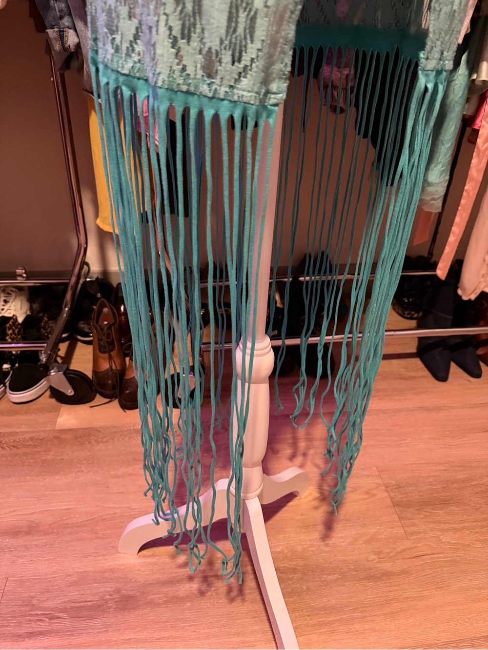 Crazy Train Aqua Lace Fringe Vest - Picture 4 of 9